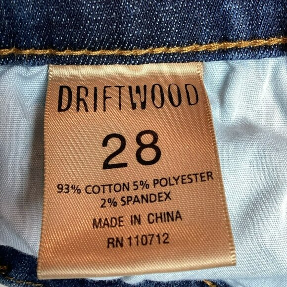 Driftwood Embroidered Floral High Rise Skinny Jeans Womens Size 28 Dark Wash Den - Picture 11 of 12